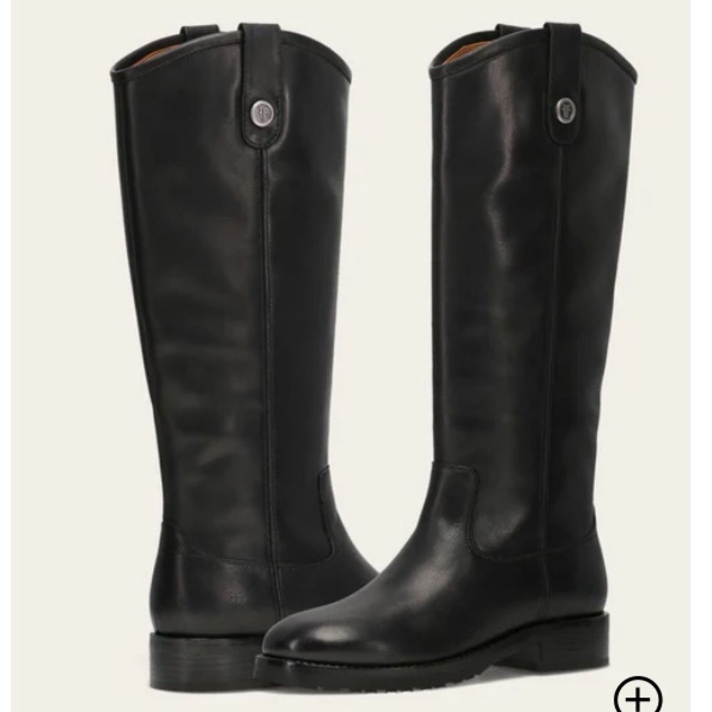 NWOB Frye Melissa Button Inside Zip Leather Boot in Black Sz 6